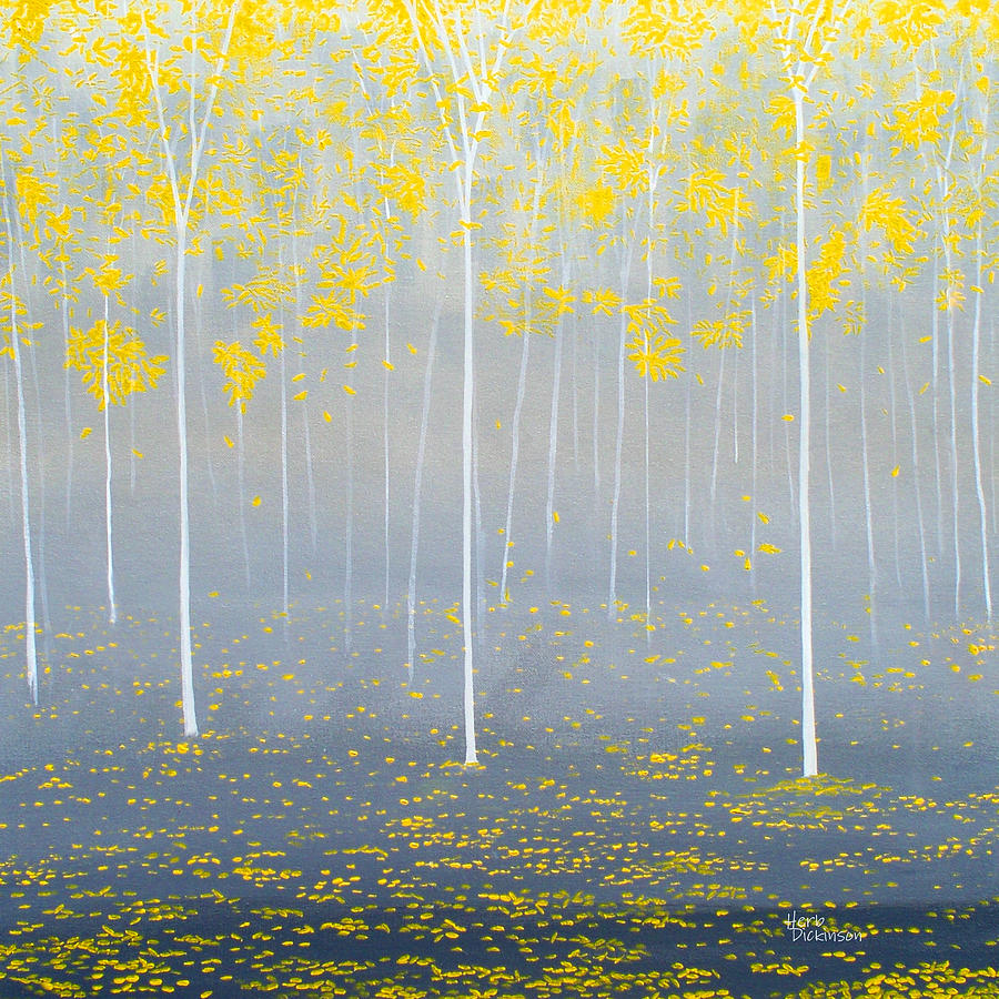 Yellow Forest Painting by Herb Dickinson