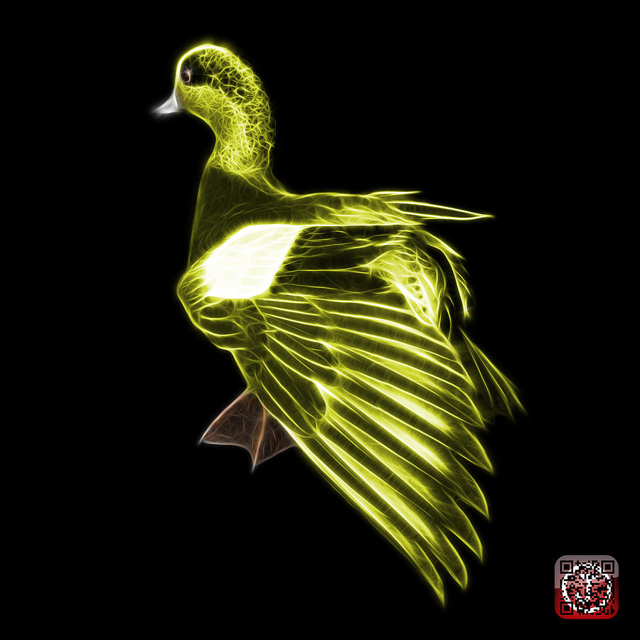 Yellow Fractal Wigeon 7702 - BB Mixed Media by James Ahn