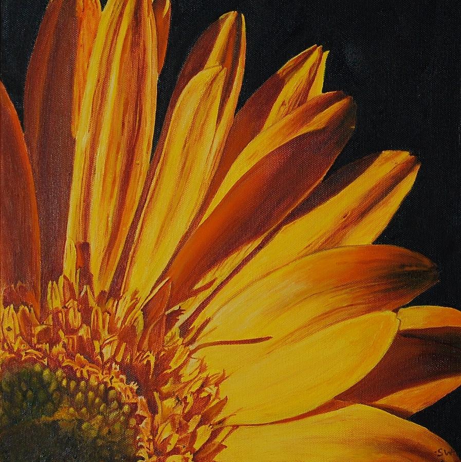 Yellow Gerber Daisy Painting by Sheri Wiseman - Fine Art America