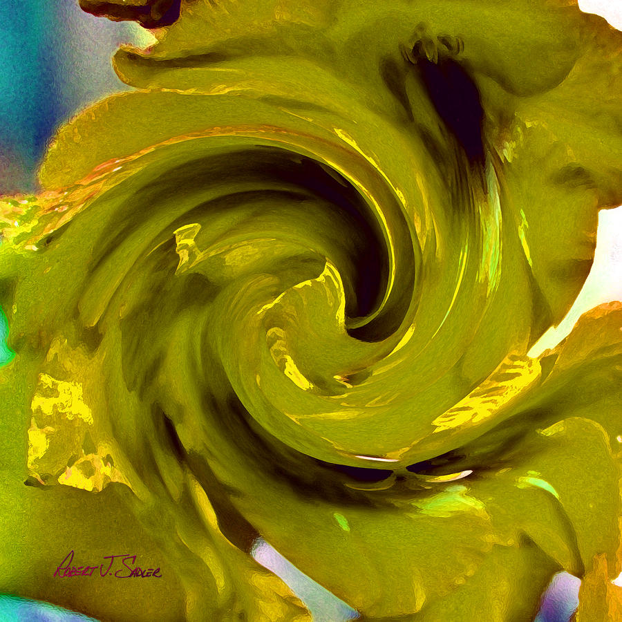 Yellow Gladiola Swirl Photograph by Robert J Sadler
