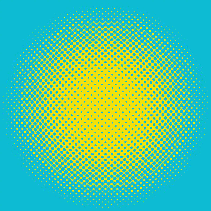 Popular Digital Art - Optical Illusion - Yellow on Aqua by Paulette B Wright