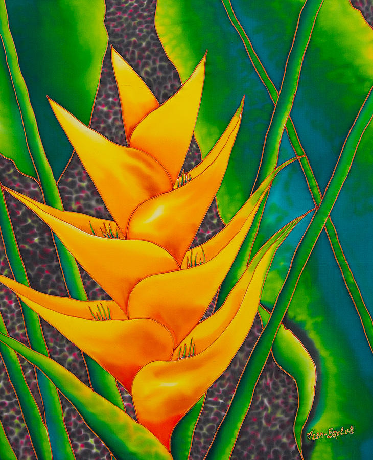 Yellow Heliconia Painting by Daniel Jean-Baptiste