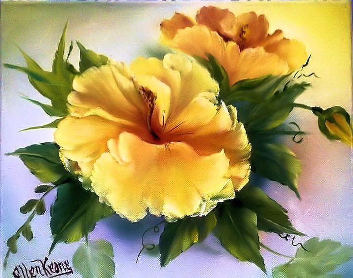 Yellow Hibiscus Painting - Yellow Hibiscus  by Fineartist Ellen