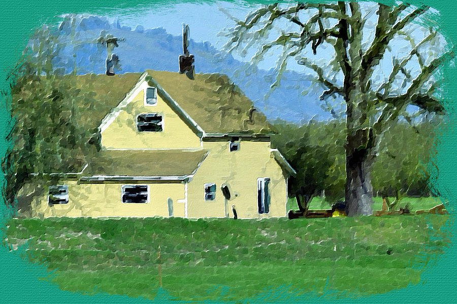 Yellow House Mixed Media by Bonnie Bruno