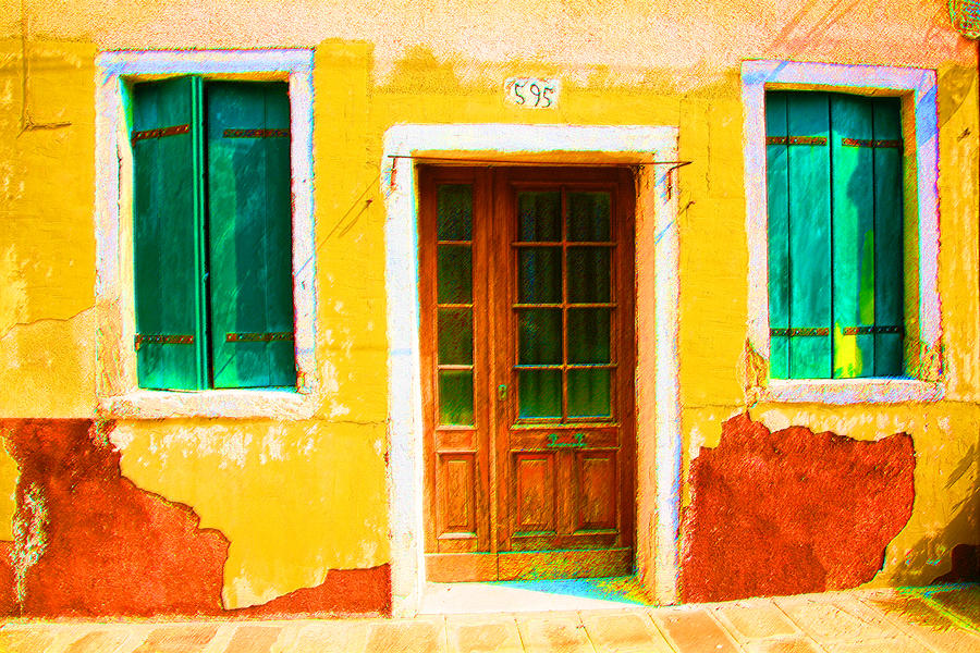 Yellow House Decayed Digital Art by Donna Corless