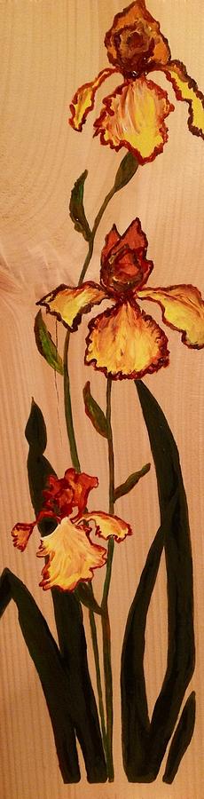 Yellow Iris Painting by Agnieszka 