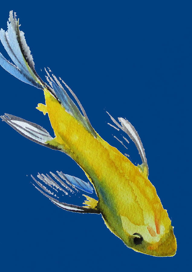 Koi Painting - Yellow Koi by Sacha Grossel Koi Painting - Yellow Koi by Sacha Grossel