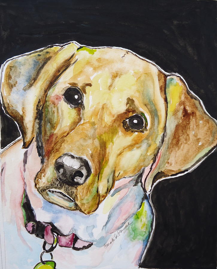 Yellow Lab 2 Painting by Carole Powell