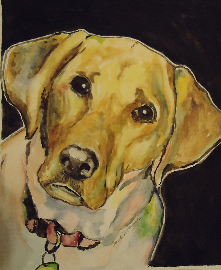 Yellow Lab Painting by Carole Powell