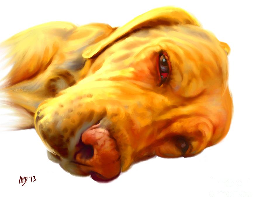 Dog Painting - Yellow Labrador Art by Iain McDonald