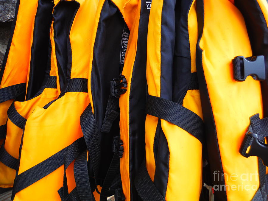 Yellow Life Vests Photograph by Paddy Shaffer