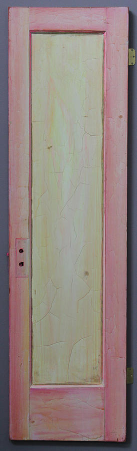 Whimsical Painting - Yellow Lighted Pink Door by Asha Carolyn Young