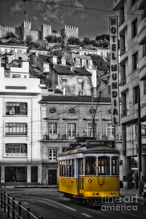 Yellow Lisbon Trolley Photograph by Timothy Hacker