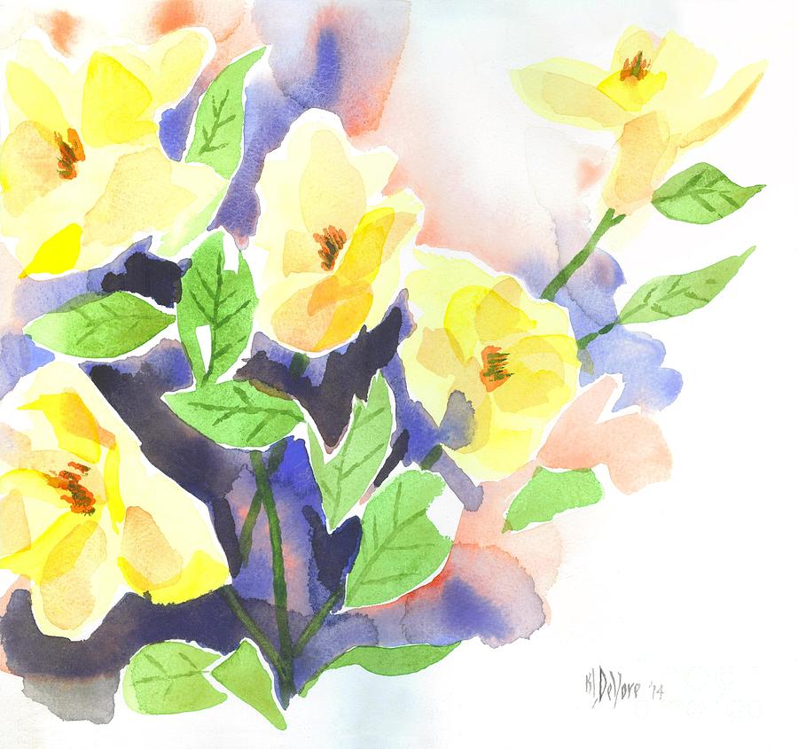 Yellow Magnolias Painting by Kip DeVore