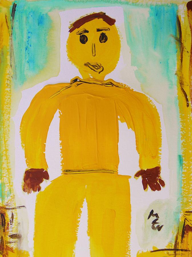 Yellow Man Painting by Mary Carol Williams