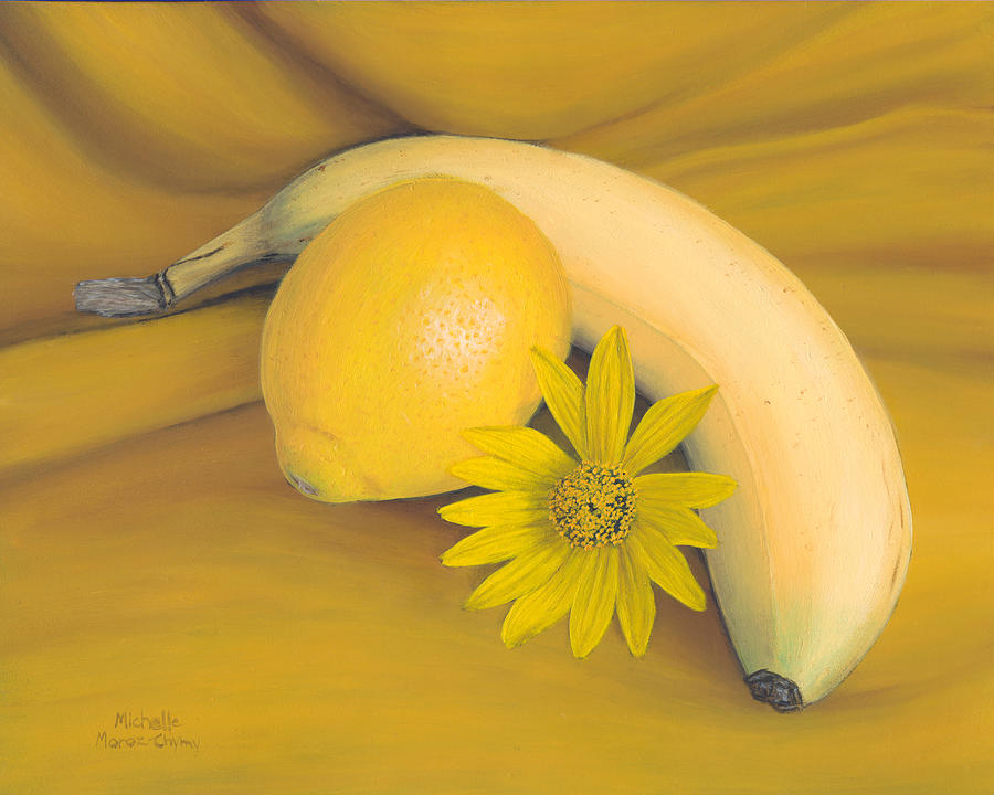 Banana Painting - Yellow by Michelle Moroz-Chymy