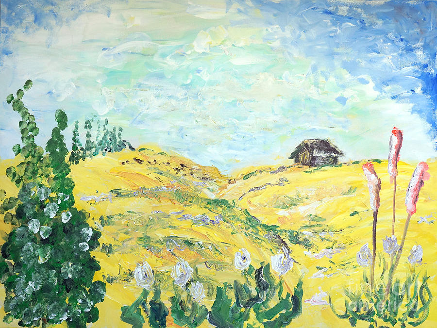 Landscape Painting - Yellow Montana by Wing K