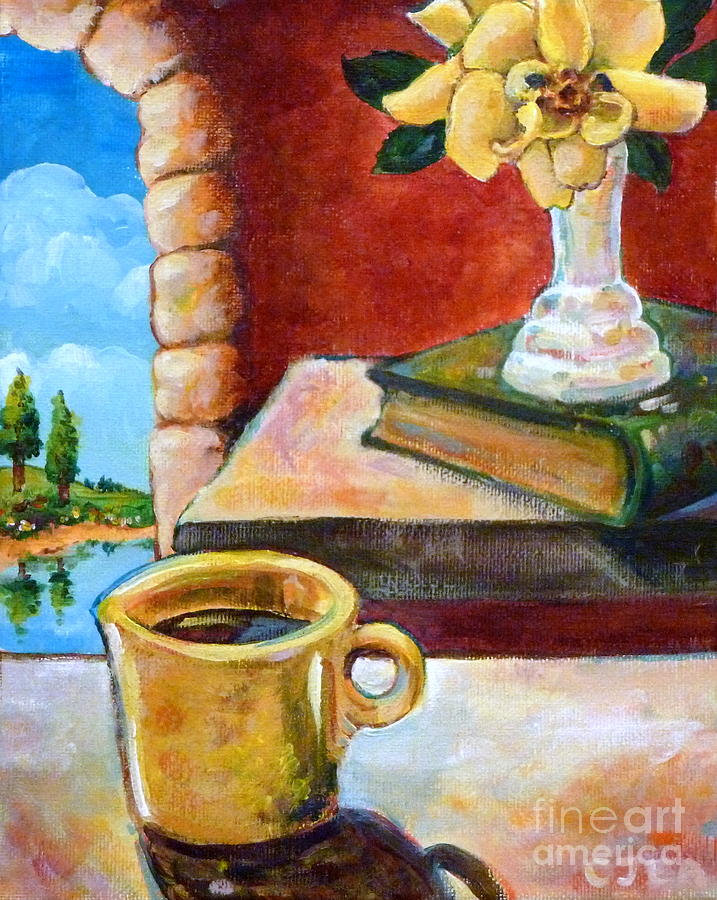 Yellow Mug Painting by Cheryl Emerson Adams