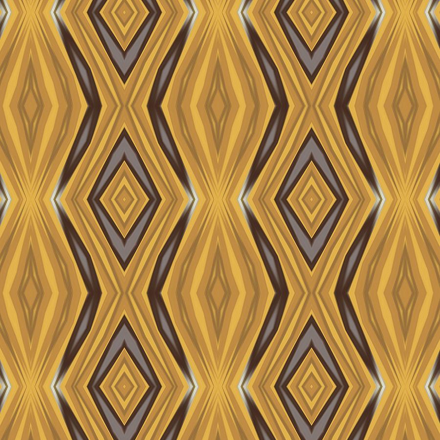 Yellow Ochre and Brown Diamond Pattern Digital Art by Taiche Acrylic Art
