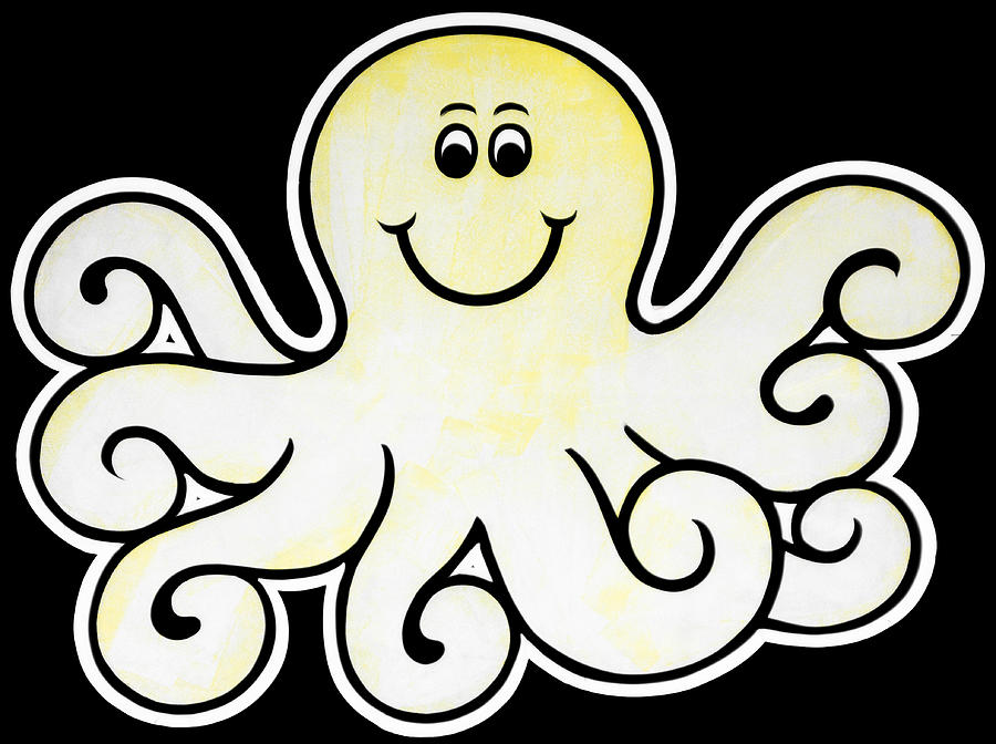 Yellow Octopus  Digital Art by Photographic Art by Russel Ray Photos