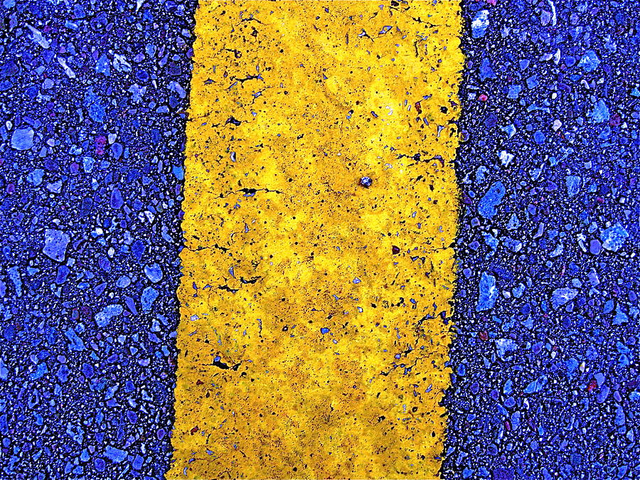 Yellow on Blue Stone Photograph by Brooke Friendly