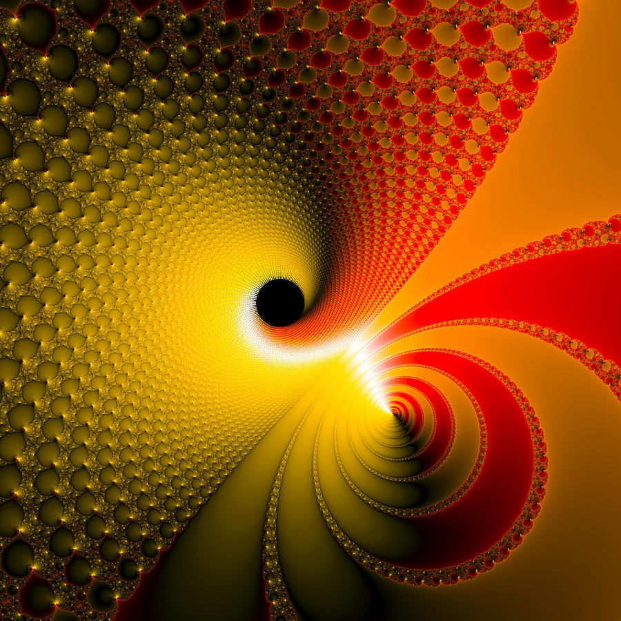 Beautiful golden fractal spiral artwork by Matthias Hauser