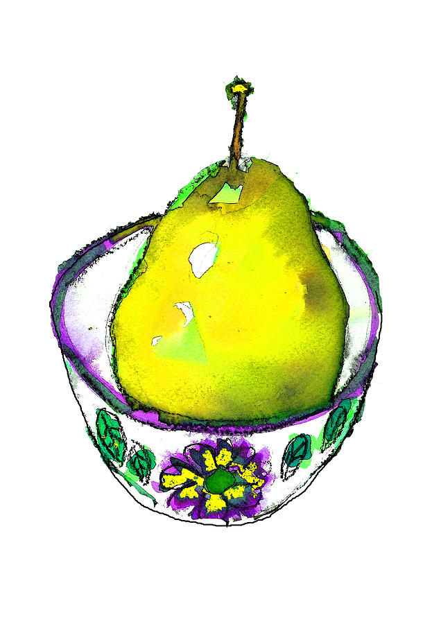 Yellow Pear Painting by Tracy-Ann Marrison