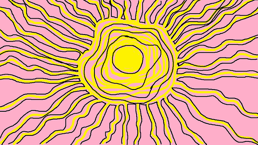 Yellow Pink Sunburst Digital Art by Dotti Hannum - Fine Art America