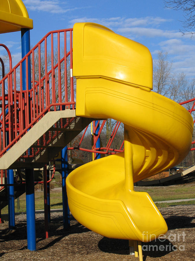 Yellow Playground Slide Photograph by Ann Horn