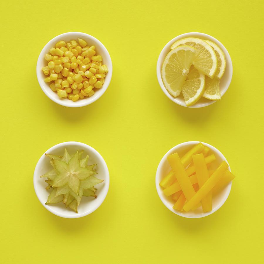 Yellow Produce In Dishes Photograph by Science Photo Library