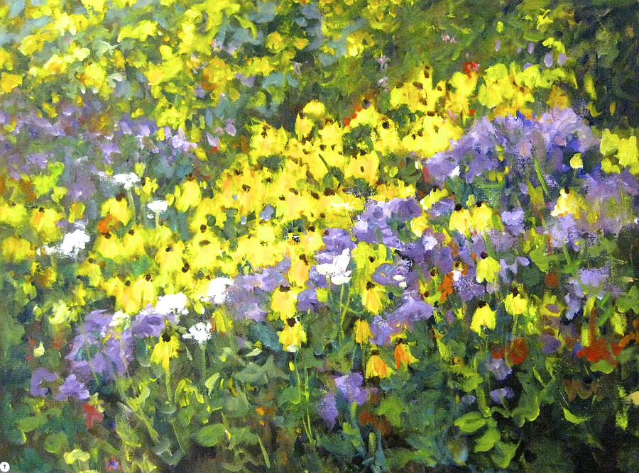 Yellow Purple Painting by Ingrid Dohm