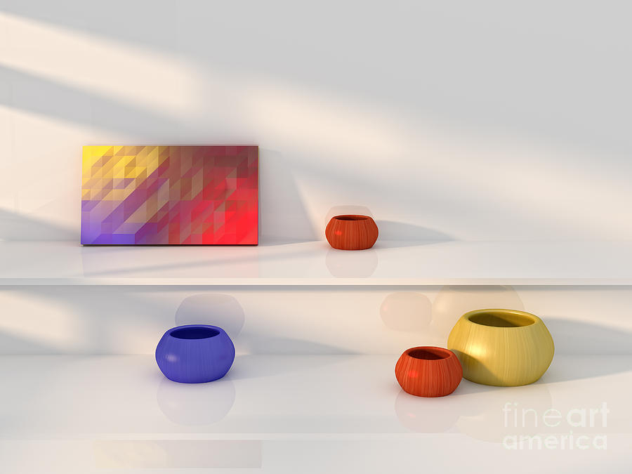 Yellow Red Blue Vase Still Life Photograph By Jan Brons