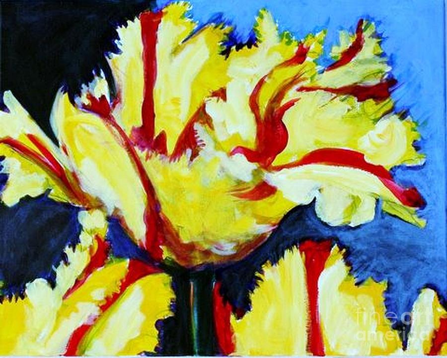 Yellow Red Stripe Parrot Tulip Photograph by Diane montana Jansson