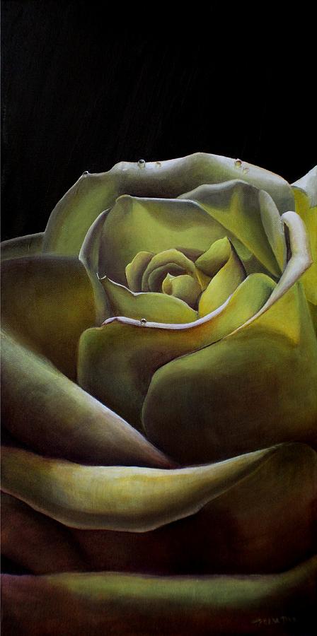 Nature Painting - Yellow Rose 1 by Teresa Wadman