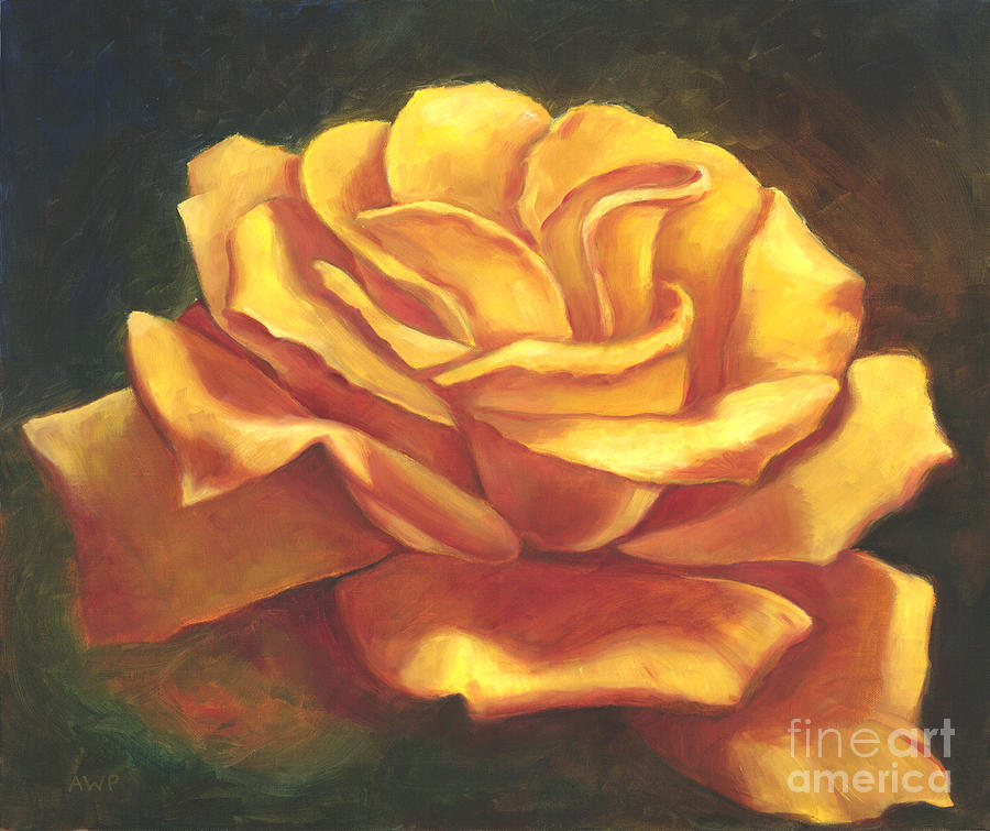 Yellow Rose Painting by Audrey Peaty