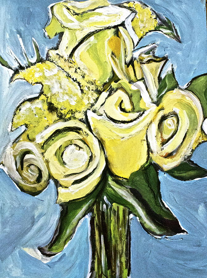Rose Painting - Yellow Rose Bouquet by Thea Suits