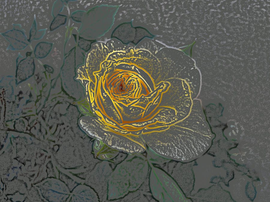 Rose Digital Art - Yellow Rose by Lovina Wright