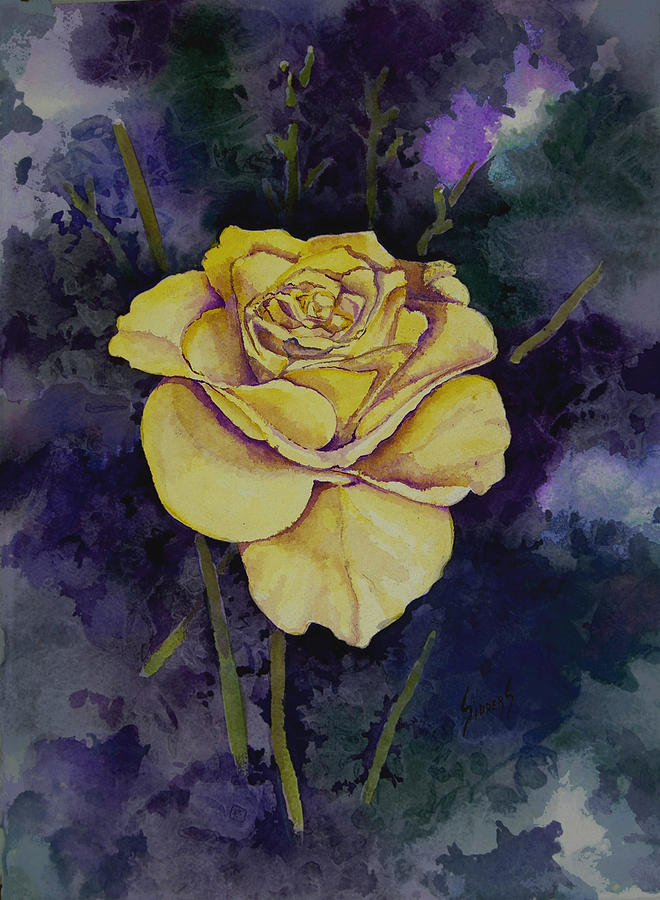 Yellow Rose Painting by Sam Sidders