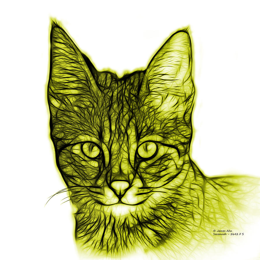 Yellow Savannah Cat - 5462 F S Digital Art by James Ahn