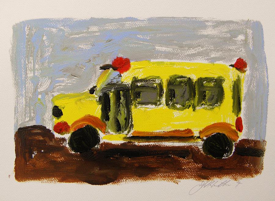 Transportation Painting - Yellow School Bus by John Williams