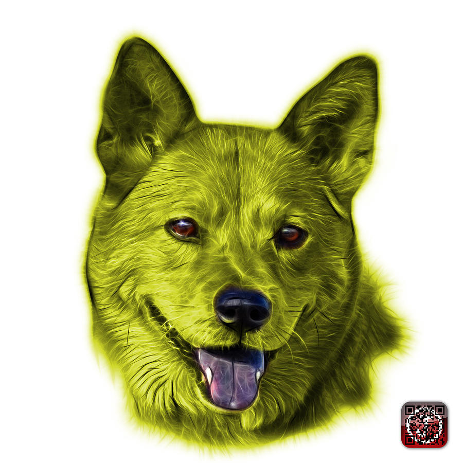 Yellow Shiba Inu Dog Art - 8555 - WB Mixed Media by James Ahn