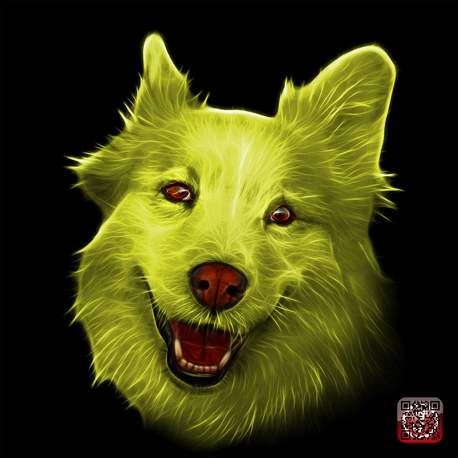 Yellow Siberian Husky Mix Dog Pop Art - 5060 BB Painting by James Ahn