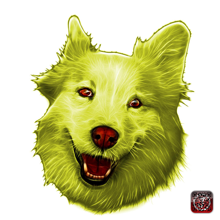 Yellow Siberian Husky Mix Dog Pop Art - 5060 WB Painting by James Ahn