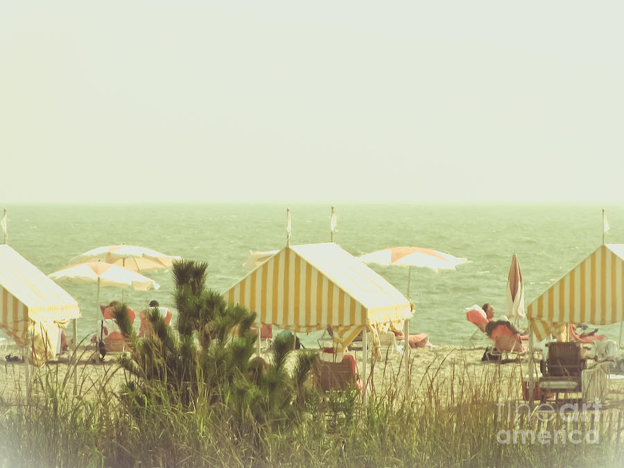 Yellow Striped Cabanas Photograph by Colleen Kammerer