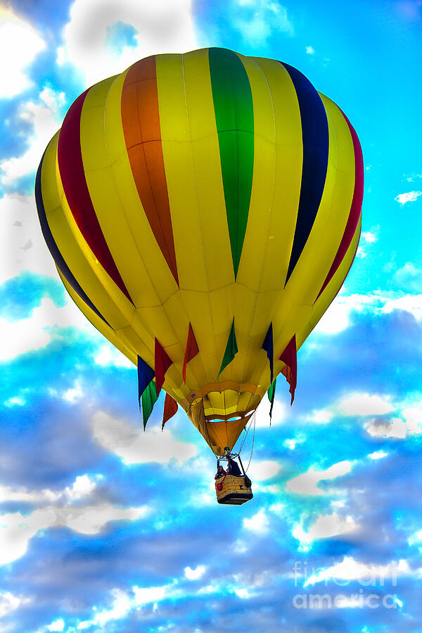 Yellow Striped Hot Air Balloon Photograph by Robert Bales - Fine Art ...