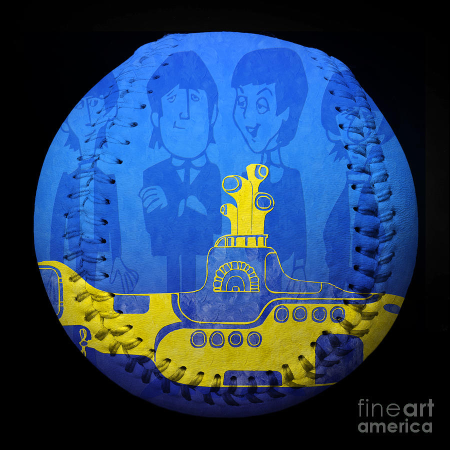 Yellow Submarine Baseball Square Photograph by Andee Design