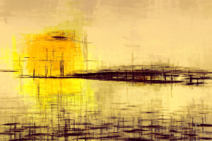 Abstract Painting - Yellow Sun 45 by Lonnie Christopher