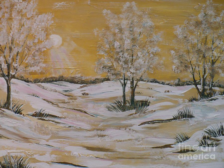Tree Painting - Yellow Sun Rise by Doreen Karales Zonts