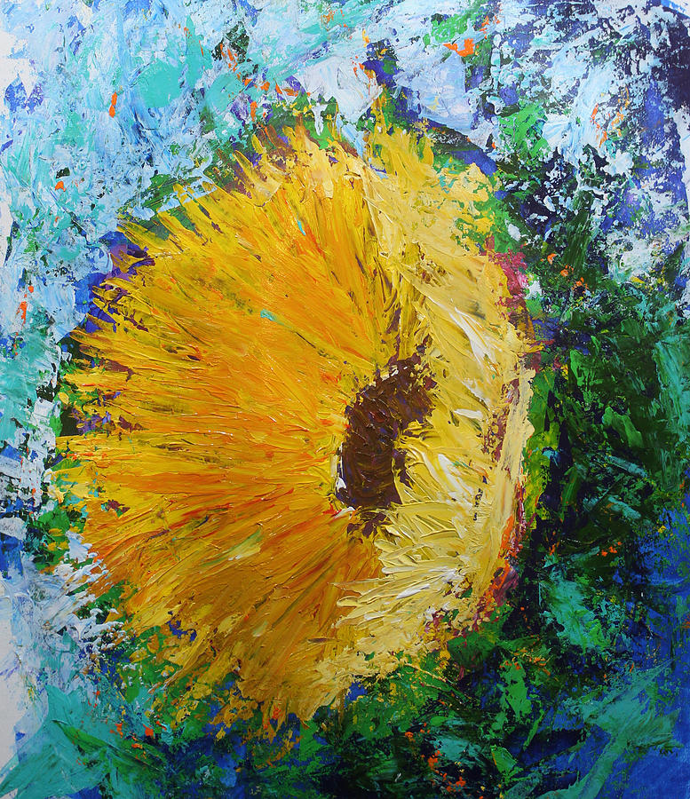Yellow Sunflower Painting by Kristye Dudley