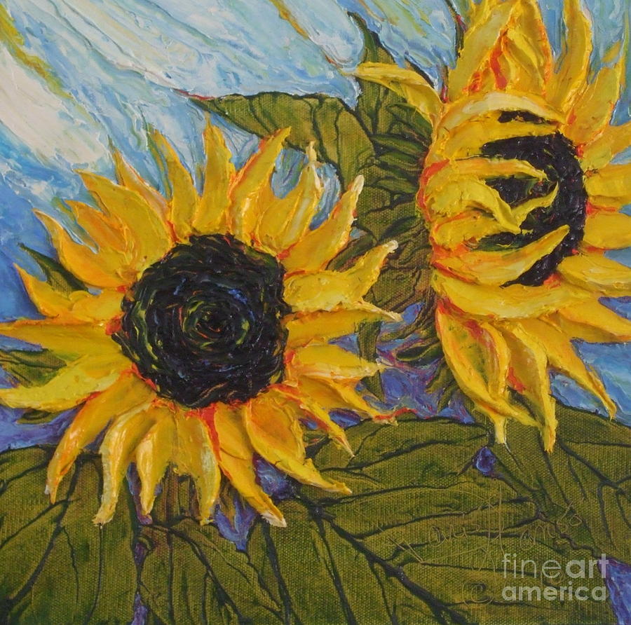 Yellow Sunflower Study Painting by Paris Wyatt Llanso